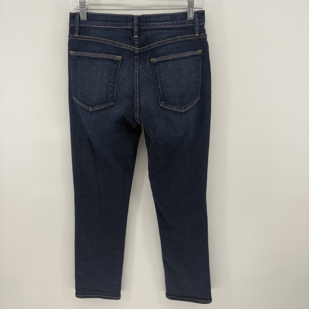 FRAME Le High Straight Jeans Women's 28X27 Woodson Dark Wash Stretch Denim USA - Picture 10 of 12